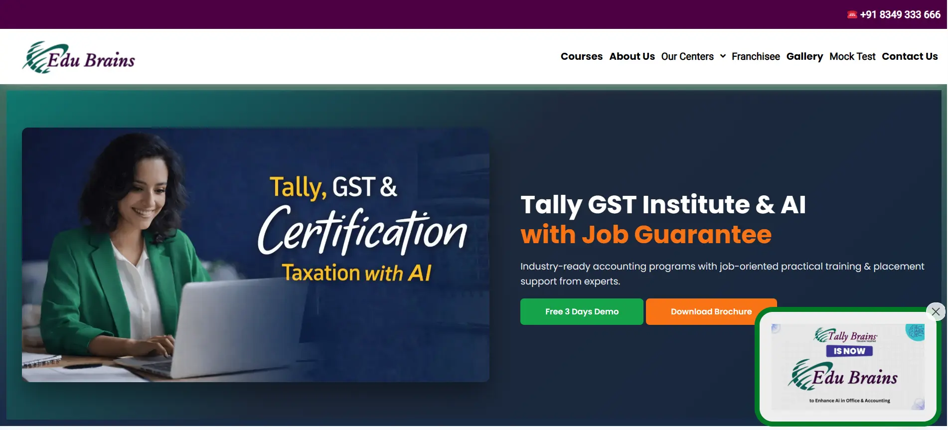 Edu Brains — business website built by Hackshade Technologies Raipur