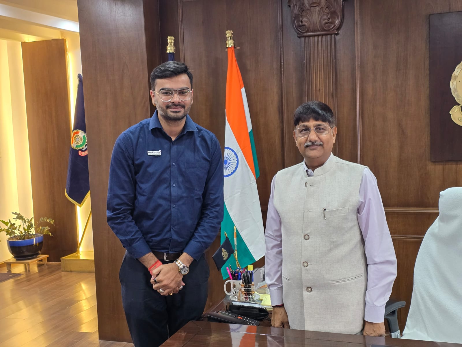 With Shri Arun Dev Gautam — Hackshade Technologies
